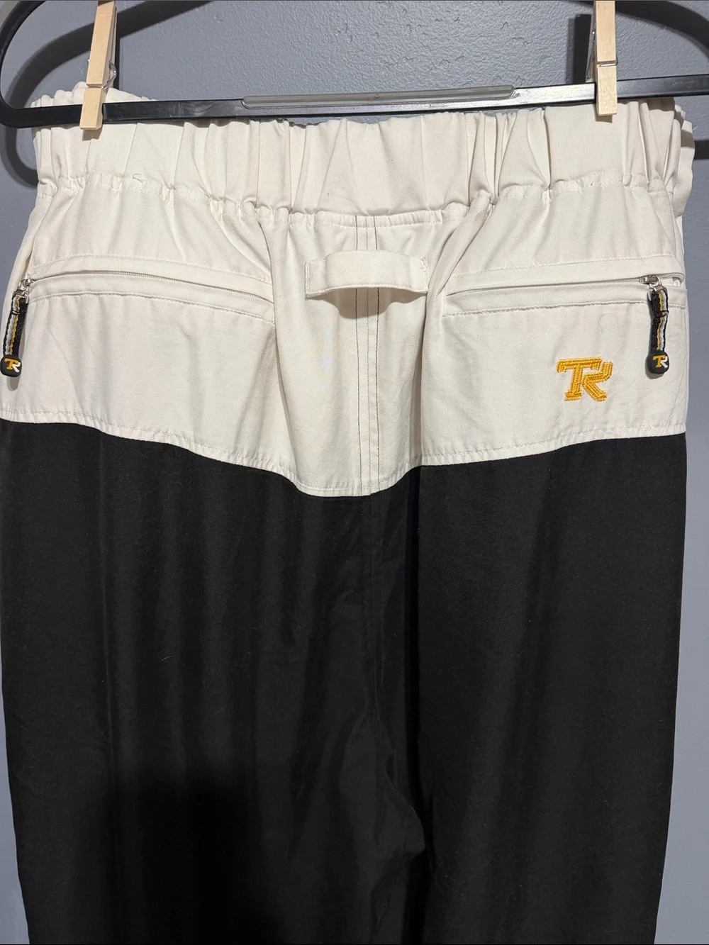 Rocawear Authentic Men's Snap-Down Track Joggers with Yellow Accents Y2K